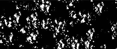 Grunge üst üste biniyor. Soyut siyah-beyaz vektör arkaplanı. Çatlak, leke ve noktalarda kirli desenli tek renkli klasik yüzey. Karanlık korku tarzında eski bir duvar.