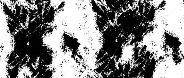 Grunge üst üste biniyor. Soyut siyah-beyaz vektör arkaplanı. Çatlak, leke ve noktalarda kirli desenli tek renkli klasik yüzey. Karanlık korku tarzında eski bir duvar.