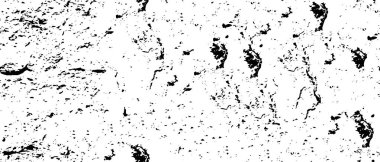 Grunge üst üste biniyor. Soyut siyah-beyaz vektör arkaplanı. Çatlak, leke ve noktalarda kirli desenli tek renkli klasik yüzey. Karanlık korku tarzında eski bir duvar.