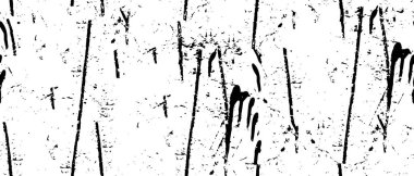 Grunge üst üste biniyor. Soyut siyah-beyaz vektör arkaplanı. Çatlak, leke ve noktalarda kirli desenli tek renkli klasik yüzey. Karanlık korku tarzında eski bir duvar.