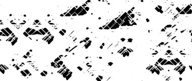 Grunge üst üste biniyor. Soyut siyah-beyaz vektör arkaplanı. Çatlak, leke ve noktalarda kirli desenli tek renkli klasik yüzey. Karanlık korku tarzında eski bir duvar.