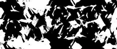 Grunge üst üste biniyor. Soyut siyah-beyaz vektör arkaplanı. Çatlak, leke ve noktalarda kirli desenli tek renkli klasik yüzey. Karanlık korku tarzında eski bir duvar.