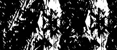 Grunge üst üste biniyor. Soyut siyah-beyaz vektör arkaplanı. Çatlak, leke ve noktalarda kirli desenli tek renkli klasik yüzey. Karanlık korku tarzında eski bir duvar.