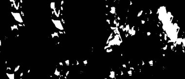 Grunge üst üste biniyor. Soyut siyah-beyaz vektör arkaplanı. Çatlak, leke ve noktalarda kirli desenli tek renkli klasik yüzey. Karanlık korku tarzında eski bir duvar.