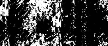 Grunge üst üste biniyor. Soyut siyah-beyaz vektör arkaplanı. Çatlak, leke ve noktalarda kirli desenli tek renkli klasik yüzey. Karanlık korku tarzında eski bir duvar.
