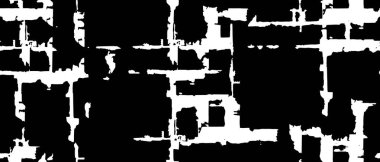 Grunge üst üste biniyor. Soyut siyah-beyaz vektör arkaplanı. Çatlak, leke ve noktalarda kirli desenli tek renkli klasik yüzey. Karanlık korku tarzında eski bir duvar.