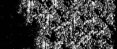 Grunge üst üste biniyor. Soyut siyah-beyaz vektör arkaplanı. Çatlak, leke ve noktalarda kirli desenli tek renkli klasik yüzey. Karanlık korku tarzında eski bir duvar.