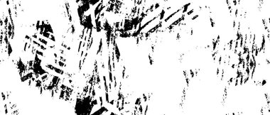 Grunge üst üste biniyor. Soyut siyah-beyaz vektör arkaplanı. Çatlak, leke ve noktalarda kirli desenli tek renkli klasik yüzey. Karanlık korku tarzında eski bir duvar.