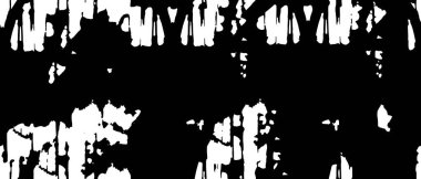 Grunge üst üste biniyor. Soyut siyah-beyaz vektör arkaplanı. Çatlak, leke ve noktalarda kirli desenli tek renkli klasik yüzey. Karanlık korku tarzında eski bir duvar.