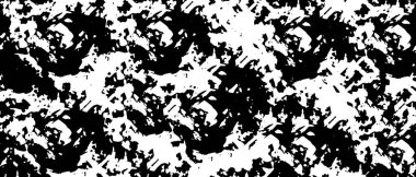 Grunge siyah beyaz desen. Monokrom parçacıkları soyut doku. Çatlakların, sürtünmelerin, çiplerin, lekelerin, mürekkep lekelerinin, çizgilerin geçmişi. Karanlık tasarım arka plan yüzeyi. Gri yazdırma ögesi