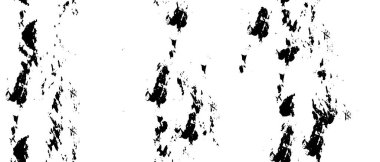 Grunge üst üste biniyor. Soyut siyah-beyaz vektör arkaplanı. Çatlak, leke ve noktalarda kirli desenli tek renkli klasik yüzey. Karanlık korku tarzında eski bir duvar.