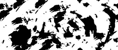 Grunge üst üste biniyor. Soyut siyah-beyaz vektör arkaplanı. Çatlak, leke ve noktalarda kirli desenli tek renkli klasik yüzey. Karanlık korku tarzında eski bir duvar.