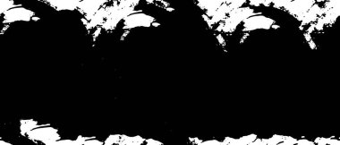 Grunge üst üste biniyor. Soyut siyah-beyaz vektör arkaplanı. Çatlak, leke ve noktalarda kirli desenli tek renkli klasik yüzey. Karanlık korku tarzında eski bir duvar.