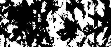 Grunge üst üste biniyor. Soyut siyah-beyaz vektör arkaplanı. Çatlak, leke ve noktalarda kirli desenli tek renkli klasik yüzey. Karanlık korku tarzında eski bir duvar.