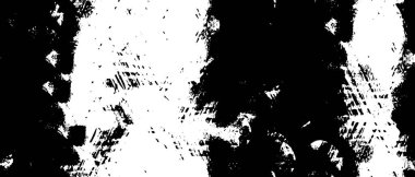 Grunge üst üste biniyor. Soyut siyah-beyaz vektör arkaplanı. Çatlak, leke ve noktalarda kirli desenli tek renkli klasik yüzey. Karanlık korku tarzında eski bir duvar.