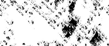 Grunge üst üste biniyor. Soyut siyah-beyaz vektör arkaplanı. Çatlak, leke ve noktalarda kirli desenli tek renkli klasik yüzey. Karanlık korku tarzında eski bir duvar.