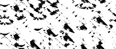 Grunge üst üste biniyor. Soyut siyah-beyaz vektör arkaplanı. Çatlak, leke ve noktalarda kirli desenli tek renkli klasik yüzey. Karanlık korku tarzında eski bir duvar.