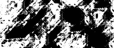 Soyut Siyah ve Beyaz Desen Vektör Arkaplanının Sert Tek Renkli Grunge Uyumu