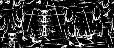 Mürekkep lekeli Grunge Tek Renkli Soyut, Siyah ve Beyaz Yüzey Tasarımınız İçin Doku