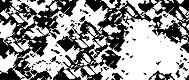 Siyah beyaz desenli, noktalı, lekeli, çizik ve çizikli sıkıntılı bir arkaplan. Soyut vektör illüstrasyonu.