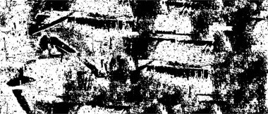 Grunge üst üste biniyor. Soyut siyah-beyaz vektör arkaplanı. Çatlak, leke ve noktalarda kirli desenli tek renkli klasik yüzey. Karanlık korku tarzında eski bir duvar.