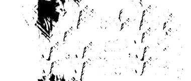 Grunge üst üste biniyor. Soyut siyah-beyaz vektör arkaplanı. Çatlak, leke ve noktalarda kirli desenli tek renkli klasik yüzey. Karanlık korku tarzında eski bir duvar.