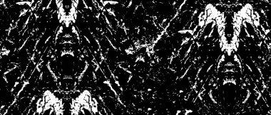 Grunge üst üste biniyor. Soyut siyah-beyaz vektör arkaplanı. Çatlak, leke ve noktalarda kirli desenli tek renkli klasik yüzey. Karanlık korku tarzında eski bir duvar.