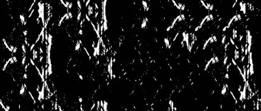 Grunge üst üste biniyor. Soyut siyah-beyaz vektör arkaplanı. Çatlak, leke ve noktalarda kirli desenli tek renkli klasik yüzey. Karanlık korku tarzında eski bir duvar.