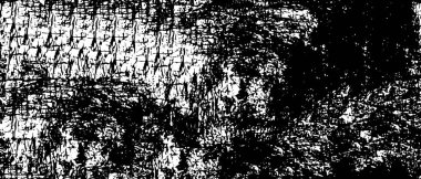 Grunge üst üste biniyor. Soyut siyah-beyaz vektör arkaplanı. Çatlak, leke ve noktalarda kirli desenli tek renkli klasik yüzey. Karanlık korku tarzında eski bir duvar.