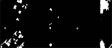 Grunge üst üste biniyor. Soyut siyah-beyaz vektör arkaplanı. Çatlak, leke ve noktalarda kirli desenli tek renkli klasik yüzey. Karanlık korku tarzında eski bir duvar.