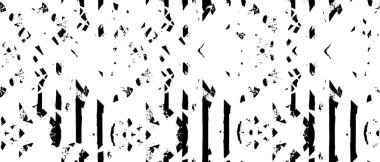 Grunge üst üste biniyor. Soyut siyah-beyaz vektör arkaplanı. Çatlak, leke ve noktalarda kirli desenli tek renkli klasik yüzey. Karanlık korku tarzında eski bir duvar.