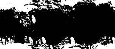 Grunge üst üste biniyor. Soyut siyah-beyaz vektör arkaplanı. Çatlak, leke ve noktalarda kirli desenli tek renkli klasik yüzey. Karanlık korku tarzında eski bir duvar.