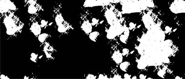 Grunge üst üste biniyor. Soyut siyah-beyaz vektör arkaplanı. Çatlak, leke ve noktalarda kirli desenli tek renkli klasik yüzey. Karanlık korku tarzında eski bir duvar.