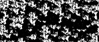 Grunge üst üste biniyor. Soyut siyah-beyaz vektör arkaplanı. Çatlak, leke ve noktalarda kirli desenli tek renkli klasik yüzey. Karanlık korku tarzında eski bir duvar.