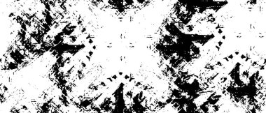 Grunge üst üste biniyor. Soyut siyah-beyaz vektör arkaplanı. Çatlak, leke ve noktalarda kirli desenli tek renkli klasik yüzey. Karanlık korku tarzında eski bir duvar.