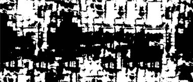 Grunge üst üste biniyor. Soyut siyah-beyaz vektör arkaplanı. Çatlak, leke ve noktalarda kirli desenli tek renkli klasik yüzey. Karanlık korku tarzında eski bir duvar.
