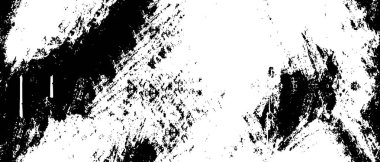 Grunge üst üste biniyor. Soyut siyah-beyaz vektör arkaplanı. Çatlak, leke ve noktalarda kirli desenli tek renkli klasik yüzey. Karanlık korku tarzında eski bir duvar.