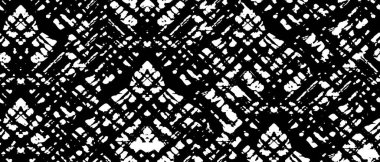 Grunge üst üste biniyor. Soyut siyah-beyaz vektör arkaplanı. Çatlak, leke ve noktalarda kirli desenli tek renkli klasik yüzey. Karanlık korku tarzında eski bir duvar.