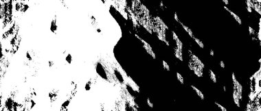 Grunge üst üste biniyor. Soyut siyah-beyaz vektör arkaplanı. Çatlaklarda, noktalarda, noktalarda kirli desenli tek renkli vintage yüzey