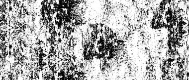Grunge üst üste biniyor. Soyut siyah-beyaz vektör arkaplanı. Çatlak, leke ve noktalarda kirli desenli tek renkli klasik yüzey. Karanlık korku tarzında eski bir duvar.