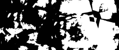 Grunge üst üste biniyor. Soyut siyah-beyaz vektör arkaplanı. Çatlak, leke ve noktalarda kirli desenli tek renkli klasik yüzey. Karanlık korku tarzında eski bir duvar.