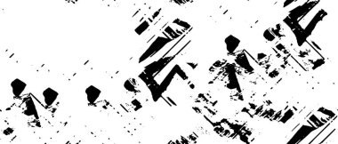 Grunge üst üste biniyor. Soyut siyah-beyaz vektör arkaplanı. Çatlak, leke ve noktalarda kirli desenli tek renkli klasik yüzey. Karanlık korku tarzında eski bir duvar.