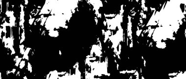 Grunge üst üste biniyor. Soyut siyah-beyaz vektör arkaplanı. Çatlak, leke ve noktalarda kirli desenli tek renkli klasik yüzey. Karanlık korku tarzında eski bir duvar.