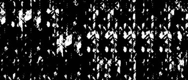 Grunge üst üste biniyor. Soyut siyah-beyaz vektör arkaplanı. Çatlak, leke ve noktalarda kirli desenli tek renkli klasik yüzey. Karanlık korku tarzında eski bir duvar.