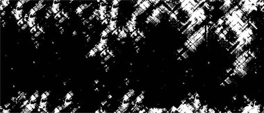 Grunge üst üste biniyor. Soyut siyah-beyaz vektör arkaplanı. Çatlak, leke ve noktalarda kirli desenli tek renkli klasik yüzey. Karanlık korku tarzında eski bir duvar.