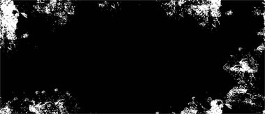 Grunge üst üste biniyor. Soyut siyah-beyaz vektör arkaplanı. Çatlak, leke ve noktalarda kirli desenli tek renkli klasik yüzey. Karanlık korku tarzında eski bir duvar.