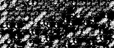 Grunge üst üste biniyor. Soyut siyah-beyaz vektör arkaplanı. Çatlak, leke ve noktalarda kirli desenli tek renkli klasik yüzey. Karanlık korku tarzında eski bir duvar.