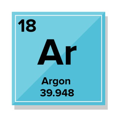 Argon Element, kimya konsepti. Elementlerin periyodik tablosu