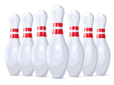 Beyaz arkaplandaki bowling lobutlarının gösterimi