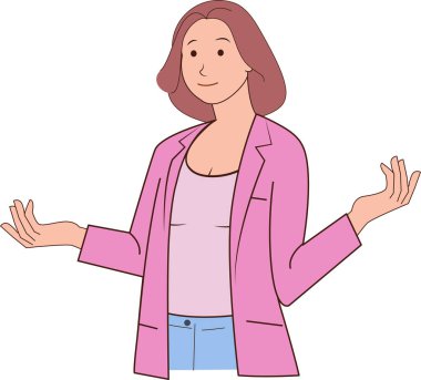 İş kadını toplantıda konuşuyor, vektör